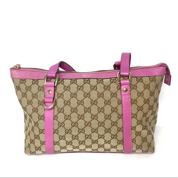 Authentic Gucci brown tote with pink leather - Picture 4 of 16